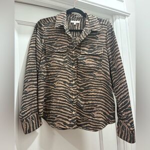 Animal Print Button-Up Shirt